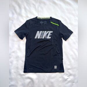 Nike Kids Black Tee with Neon Green Detail